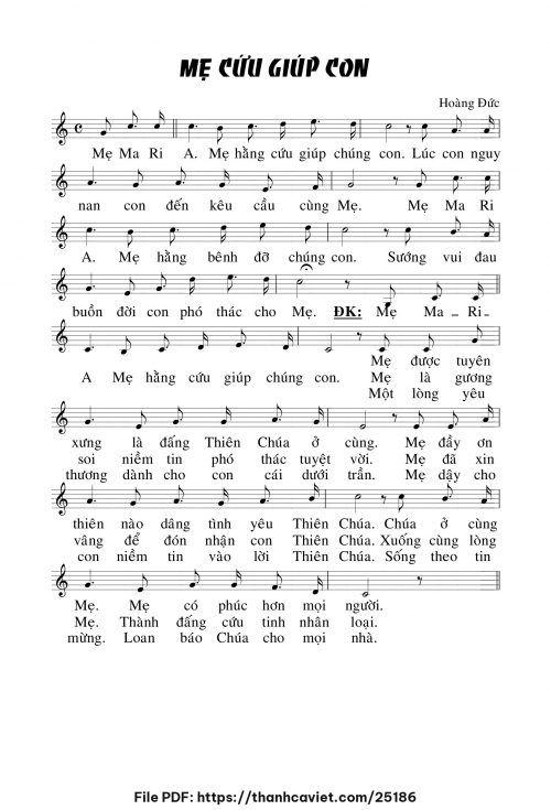Mẹ cứu giúp con - Lm. Hoàng Đức - trang 1