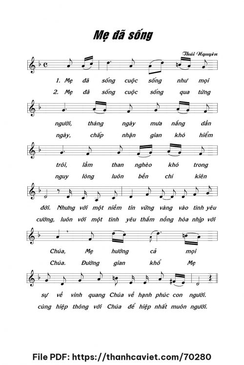 Mẹ đã sống - Lm. Thái Nguyên - trang 1