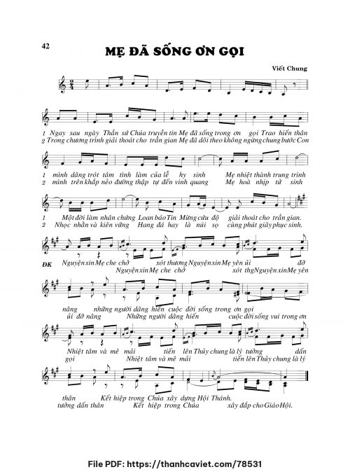 Mẹ đã sống ơn gọi - Viết Chung - trang 1