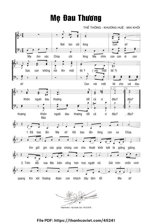 Mẹ đau thương - Thế Thông - Khương Huệ - Mai Khôi - trang 1