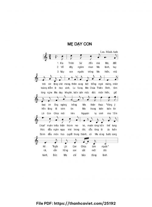 Mẹ dạy con - Lm. Minh Anh - trang 1
