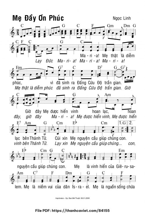Mẹ đầy ơn phúc - Ngọc Linh - trang 1