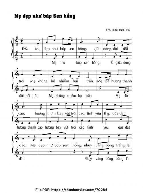 Mẹ đẹp như búp sen hồng - Lm. DUYLINH.PHN - trang 1