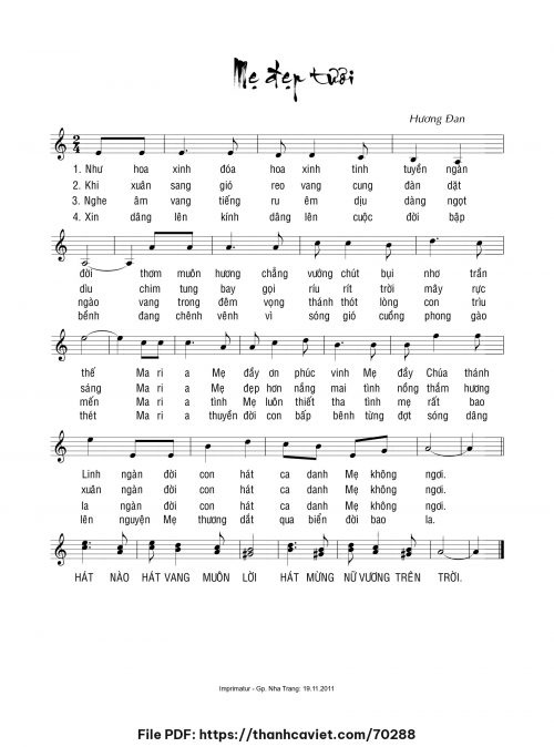 Mẹ đẹp tươi - Sr. Hương Đan - trang 1
