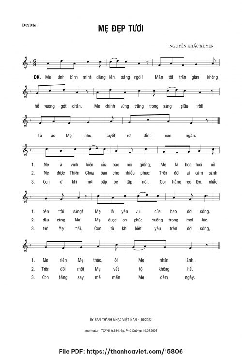 Mẹ đẹp tươi - Nguyễn Khắc Xuyên - trang 1