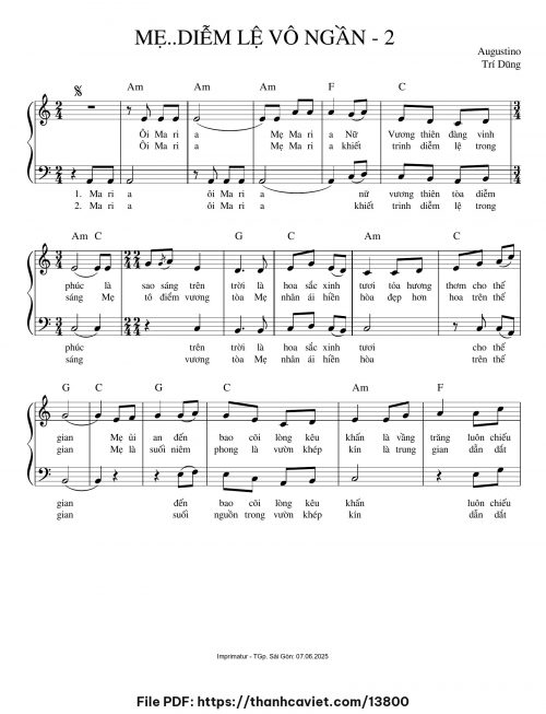 Mẹ diễm lệ vô ngần 2 - Augustino Trí Dũng - trang 1