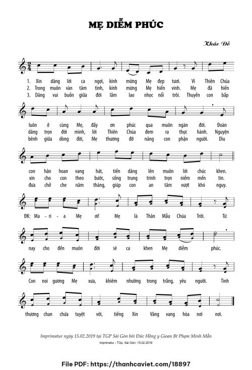 Mẹ diễm phúc - Lm. Khắc Đỗ - trang 1