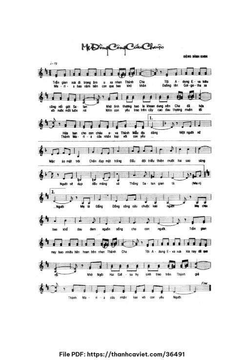 Mẹ Đồng Công Cứu chuộc - Đặng Đình Khoa - trang 1