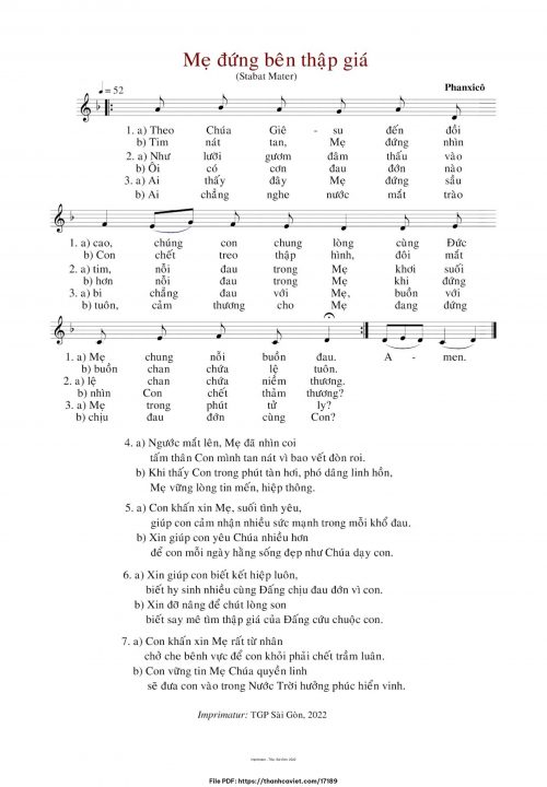 Mẹ đứng bên thập giá - Phanxicô - trang 1
