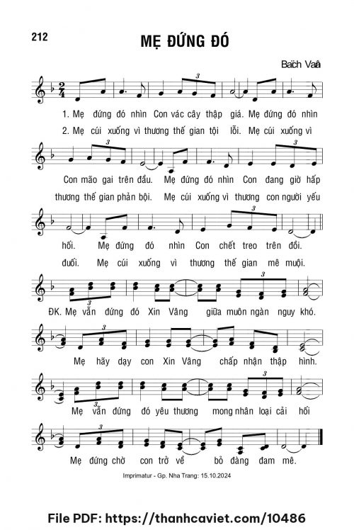 Mẹ đứng đó - Lm. Bạch Vân - trang 1