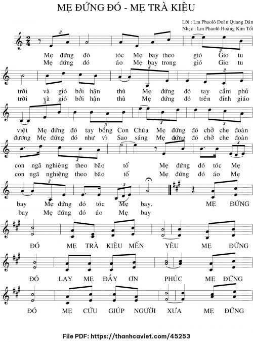 Mẹ đứng đó – Mẹ Trà Kiệu - Lm. Hoàng Kim Tốt - trang 1