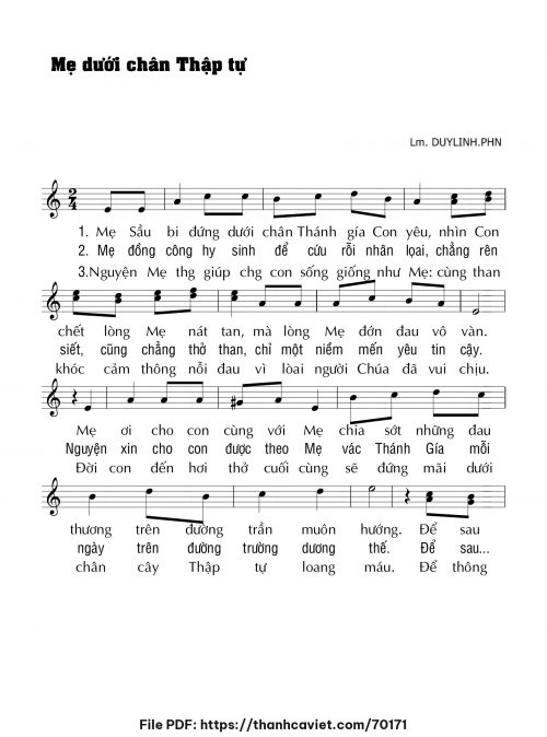 Mẹ dưới chân thập tự - Lm. DUYLINH.PHN - trang 1