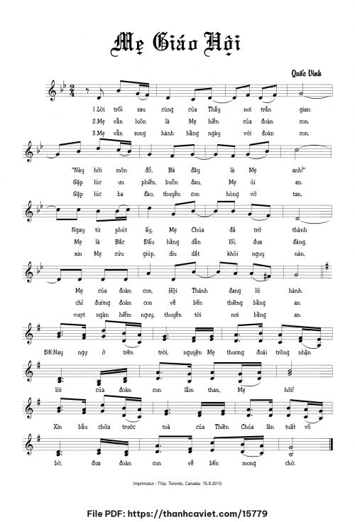 Mẹ Giáo Hội - Quốc Vinh - trang 1