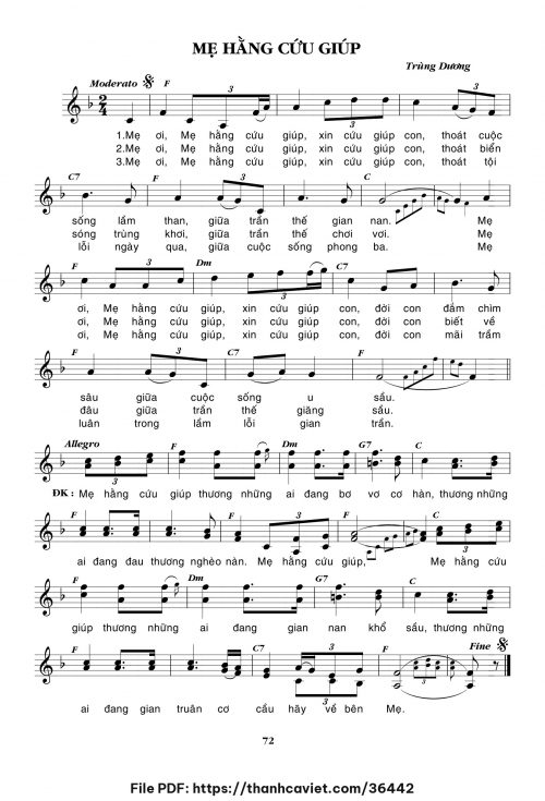 Mẹ hằng cứu giúp - Trùng Dương - trang 1