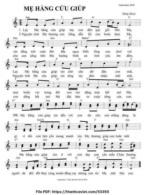 Mẹ hằng cứu giúp - Đăng Khoa - trang 1