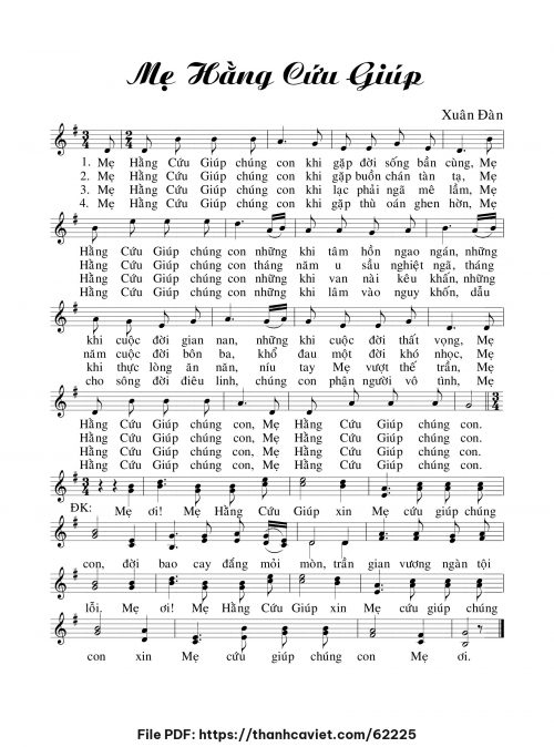 Mẹ Hằng Cứu Giúp - Xuân Đàn - trang 1