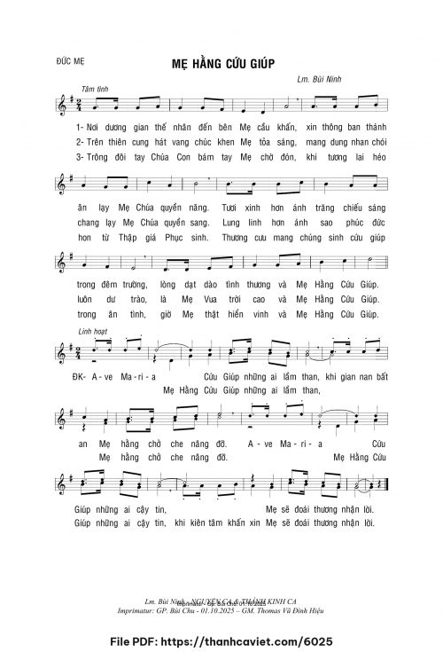 Mẹ Hằng Cứu Giúp - Lm. Bùi Ninh - trang 1