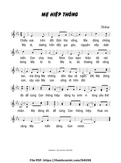 Mẹ hiệp thông - Sr. Têrêsa - trang 1