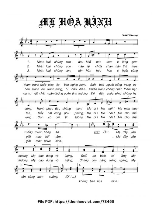 Mẹ hòa bình - Viết Chung - trang 1