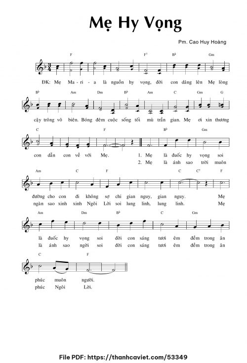 Mẹ hy vọng - Cao Huy Hoàng - trang 1