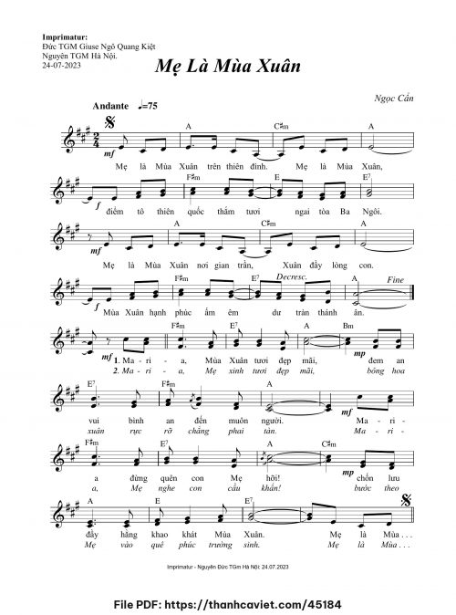 Mẹ là mùa xuân - Ngọc Cẩn - trang 1