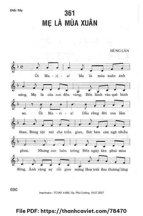 Mẹ là mùa xuân - Hùng Lân - trang 1