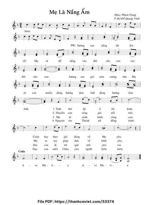 Mẹ là nắng ấm - Phạm Trung - trang 1