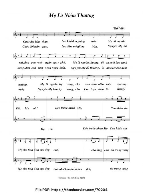 Mẹ là niềm thương - Thế Việt - trang 1