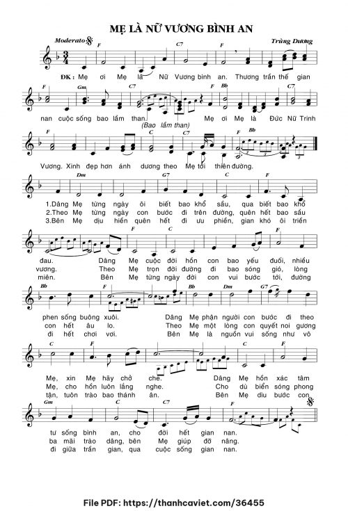 Mẹ là Nữ vương bình an - Trùng Dương - trang 1