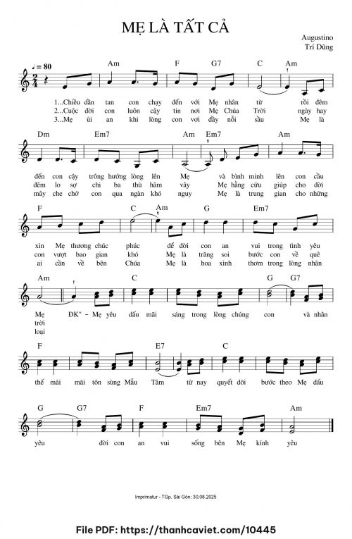 Mẹ là tất cả - Augustino Trí Dũng - trang 1