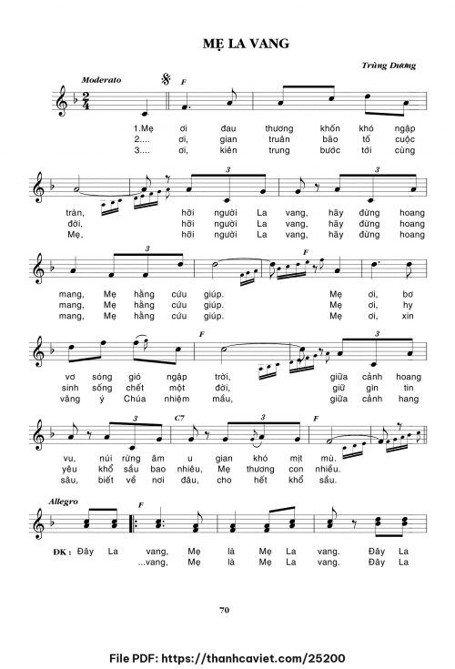 Mẹ La-vang - Trùng Dương - trang 1