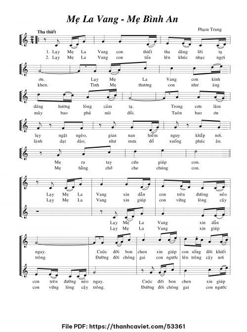 Mẹ La Vang – Mẹ Bình An - Phạm Trung - trang 1