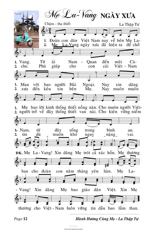 Mẹ La Vang ngày xưa - Lm. La Thập Tự - trang 1