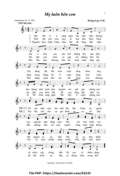 Mẹ luôn ở bên con - Hoàng Lực, CSC - trang 1