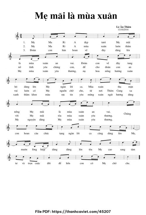 Mẹ mãi là mùa xuân - Lê Ân Thiên - trang 1