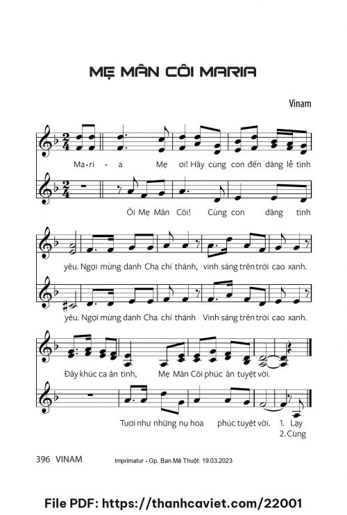 Mẹ Mân Côi Maria - Vinam - trang 1