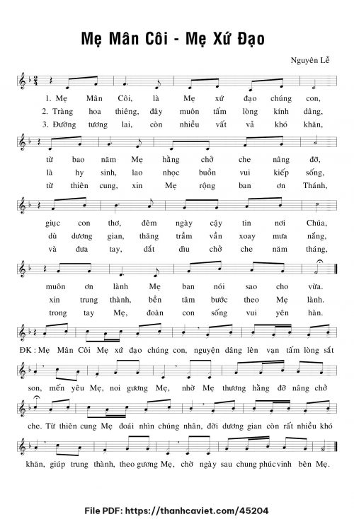 Mẹ Mân Côi – Mẹ Xứ Đạo - Lm. Nguyên Lễ - trang 1