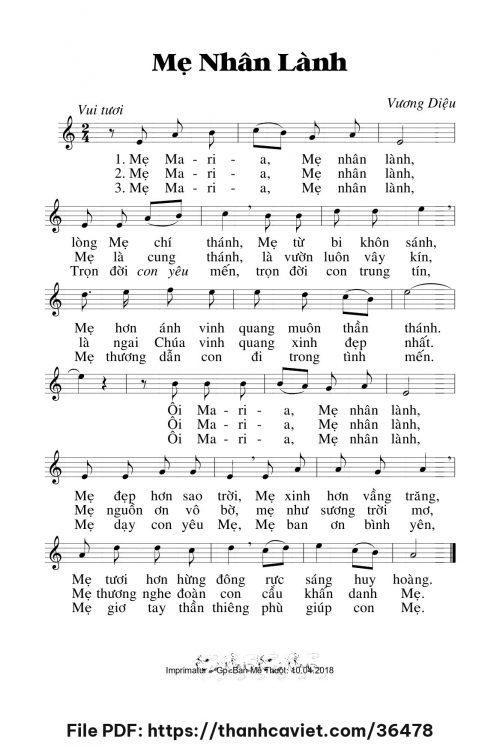 Mẹ nhân lành - Lm. Vương Diệu - trang 1