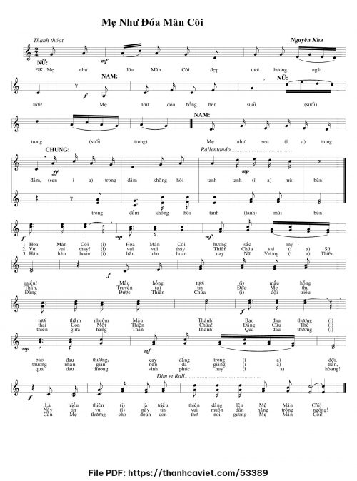 Mẹ như đóa Mân Côi - Nguyên Kha - trang 1