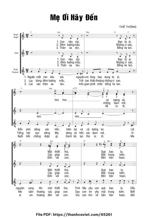 Mẹ ơi hãy đến - Thế Thông - trang 1