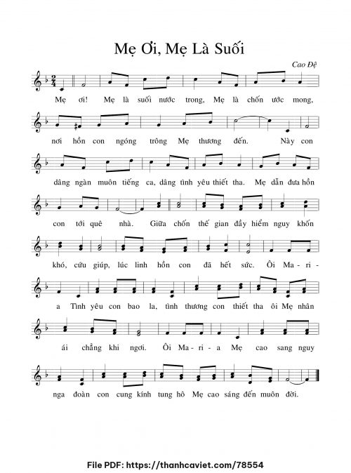 Mẹ ơi Mẹ là suối - Cao Đệ - trang 1