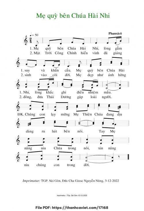 Mẹ quỳ bên Chúa Hài Nhi - Phanxicô - trang 1