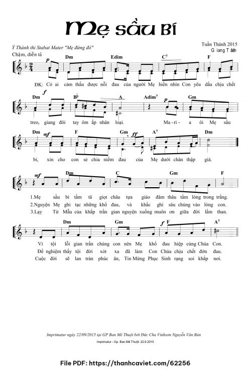 Mẹ Sầu Bi - Lm. Giang Tâm - trang 1