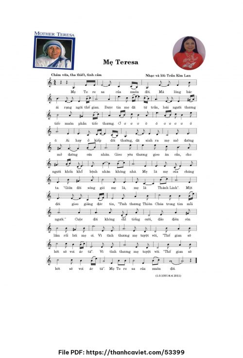 Mẹ Teresa - Trần Kim Lan - trang 1
