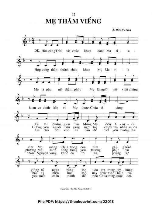Mẹ thăm viếng - Sr. Ái Diệu Vy Linh - trang 1