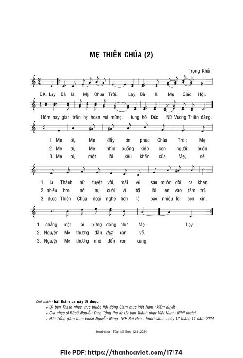 Mẹ Thiên Chúa [2] - Lm. Trọng Khẩn - trang 1