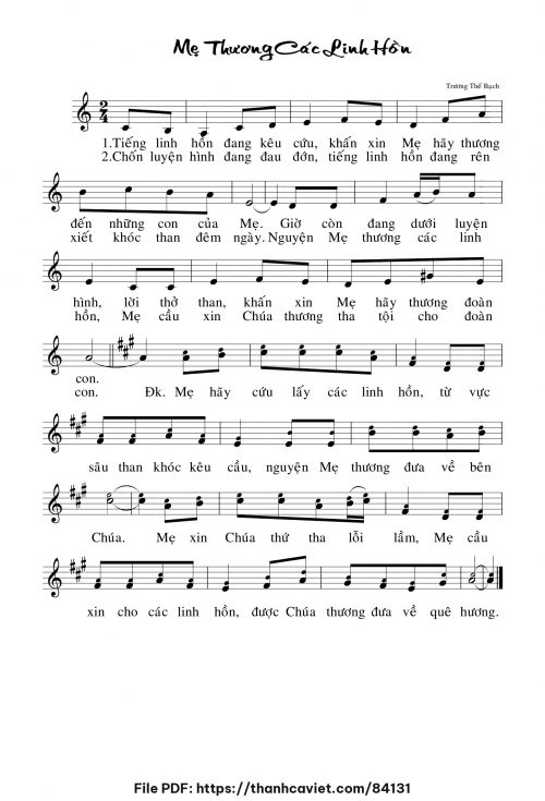 Mẹ thương các linh hồn - Trương Thế Bạch - trang 1
