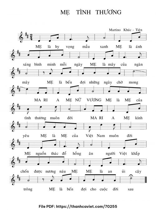 Mẹ tình thương - Martino Khúc Tiên - trang 1