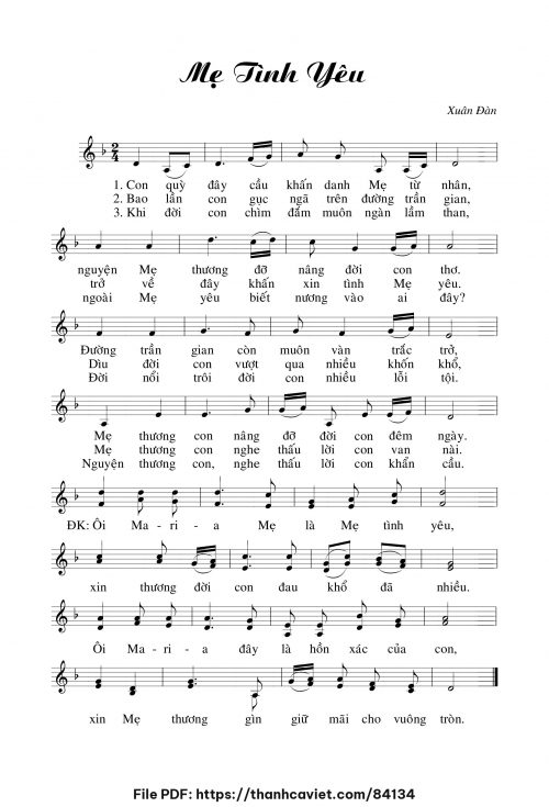 Mẹ tình yêu - Xuân Đàn - trang 1