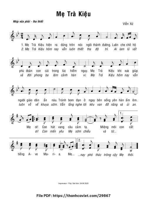 Mẹ Trà Kiệu - Viễn Xứ - trang 1